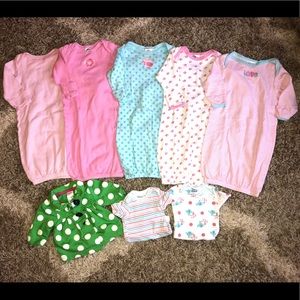 Gerber One Pieces - 0-6 Months Lot of Baby Girl sleeper Gowns & Jacket Gerber One Pieces - 0-6 Months Lot of Baby Girl sleeper Gowns & Jacket